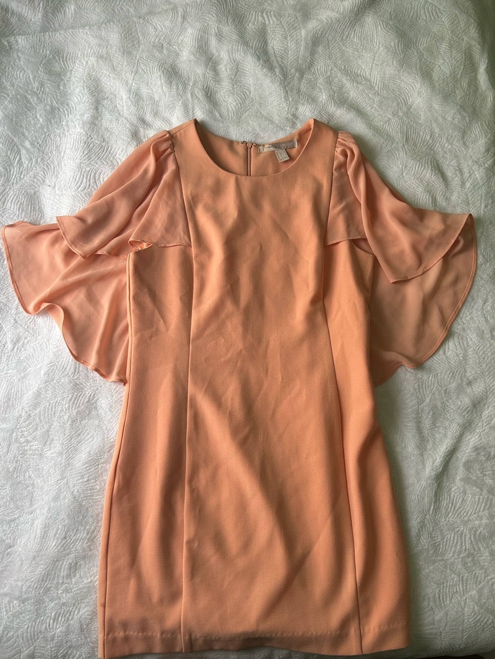 Forever 21 Peach Mini Dress with Flutter Sleeves
